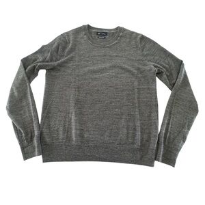 Gap Womens Small 100% Merino Wool Sweater Grey Lightweight Preppy Knit Crew Neck